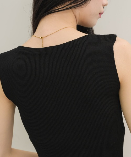 NEUNA（ヌナ）の「ラインタンク（タンクトップ・レディース・ベージュ/ブラック・FREE）」の4枚目の写真