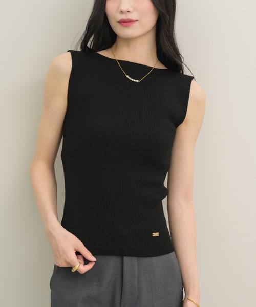 NEUNA（ヌナ）の「ラインタンク（タンクトップ・レディース・ベージュ/ブラック・FREE）」の5枚目の写真