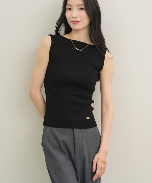 NEUNA（ヌナ）の「ラインタンク（タンクトップ・レディース・ベージュ/ブラック・FREE）」の8枚目の写真