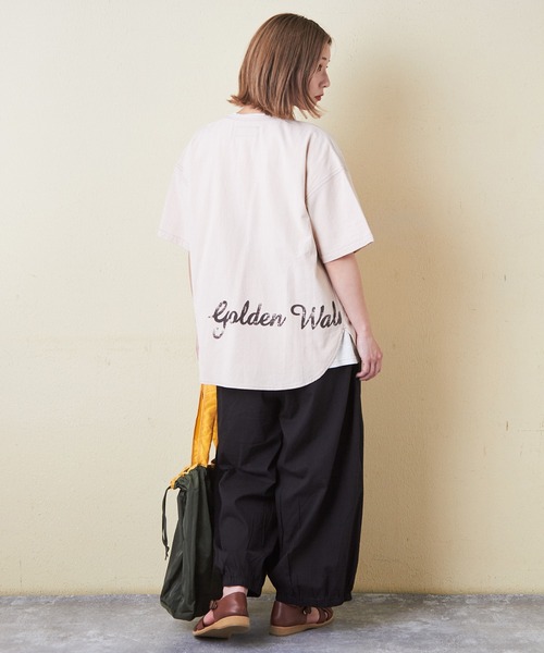 CUBE SUGAR（キューブシュガー）の「綿ボイルロゴ刺繍ノーカラーシャツ（シャツ/ブラウス・レディース・マスタード/ナチュラル/チャコールグレー/カーキ/マルチ・M）」の8枚目の写真