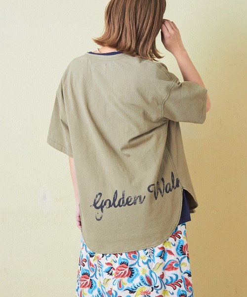 CUBE SUGAR（キューブシュガー）の「綿ボイルロゴ刺繍ノーカラーシャツ（シャツ/ブラウス・レディース・マスタード/ナチュラル/チャコールグレー/カーキ/マルチ・M）」の20枚目の写真