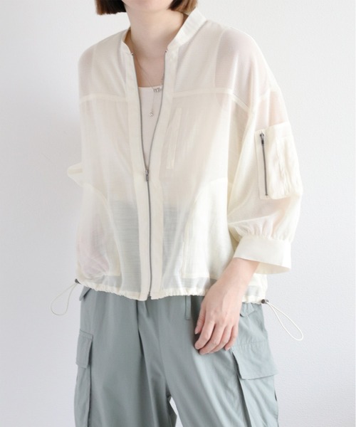 cepo（セポ）の「シアーメッシュ MA-1 ブルゾン（ブルゾン・レディース・ブラック/オフホワイト/ブラウン・M）」の18枚目の写真