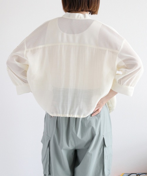 cepo（セポ）の「シアーメッシュ MA-1 ブルゾン（ブルゾン・レディース・ブラック/オフホワイト/ブラウン・M）」の20枚目の写真