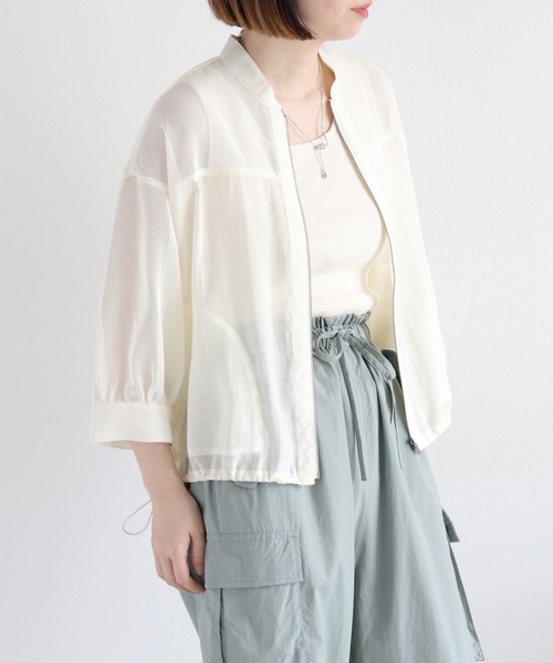 cepo（セポ）の「シアーメッシュ MA-1 ブルゾン（ブルゾン・レディース・ブラック/オフホワイト/ブラウン・M）」の21枚目の写真