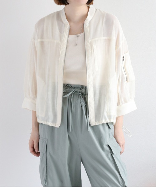 cepo（セポ）の「シアーメッシュ MA-1 ブルゾン（ブルゾン・レディース・ブラック/オフホワイト/ブラウン・M）」の22枚目の写真