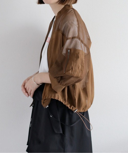 cepo（セポ）の「シアーメッシュ MA-1 ブルゾン（ブルゾン・レディース・ブラック/オフホワイト/ブラウン・M）」の13枚目の写真