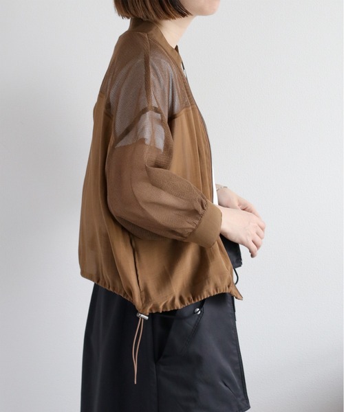 cepo（セポ）の「シアーメッシュ MA-1 ブルゾン（ブルゾン・レディース・ブラック/オフホワイト/ブラウン・M）」の15枚目の写真