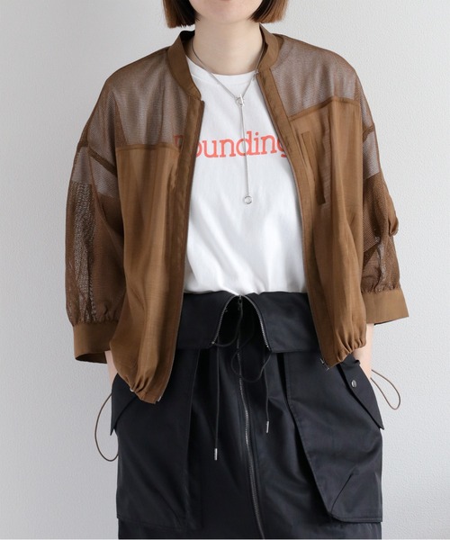 cepo（セポ）の「シアーメッシュ MA-1 ブルゾン（ブルゾン・レディース・ブラック/オフホワイト/ブラウン・M）」の16枚目の写真