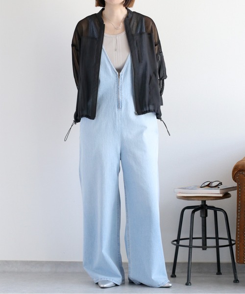 cepo（セポ）の「シアーメッシュ MA-1 ブルゾン（ブルゾン・レディース・ブラック/オフホワイト/ブラウン・M）」の6枚目の写真