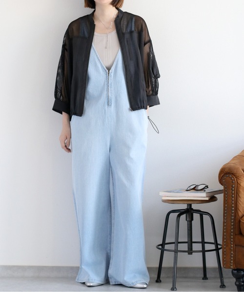 cepo（セポ）の「シアーメッシュ MA-1 ブルゾン（ブルゾン・レディース・ブラック/オフホワイト/ブラウン・M）」の5枚目の写真