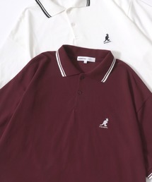 KANGOL/カンゴール Lazar別注・コラボ オーバーサイズ カノコ ロゴ ワンポイント刺繍 無地 襟ライン 半袖ポロシャツ/レディース メンズ