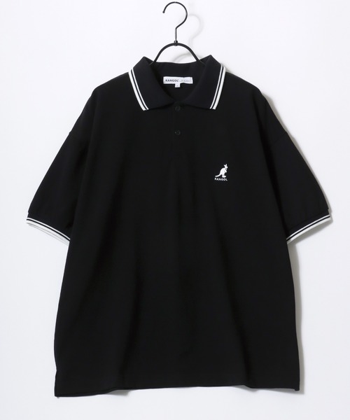 KANGOL（カンゴール）の「KANGOL/カンゴール Lazar別注･コラボ オーバーサイズ カノコ ロゴ ワンポイント刺繍 無地 襟ライン 半袖ポロシャツ/レディース メンズ（ポロシャツ・メンズ・ネイビー/ブラック×ゴールド/ワイン/ブラック×ホワイト/ホワイト・L/XL/M）」の17枚目の写真