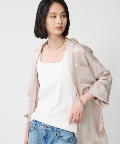 トップス TAD セール】ショート丈メッシュニットトップス（Tシャツ/カットソー