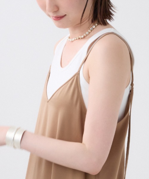 BABYLONE(バビロン)の「2WAYフライスタンクトップ(タンクトップ・レディース・ホワイト/ライトグレー・フリー)」の3枚目の写真