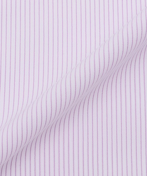 TOKYO SHIRTS(トウキョウシャツ)の「形態安定ノンアイロン ボタンダウン 半袖ストレッチビジネスワイシャツ(ビジネスシャツ・メンズ・ライトパープル・首回り45cm/首回り47cm)」の2枚目の写真