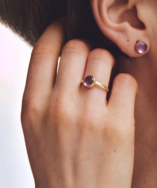 les bonbon(ルボンボン)の「【les bon bon】aura round ring/オーラ ラウンド リング BOB553 ※(リング・レディース・グリーン/パープル/レモンイエロー・9/11/13/15 )」の3枚目の写真