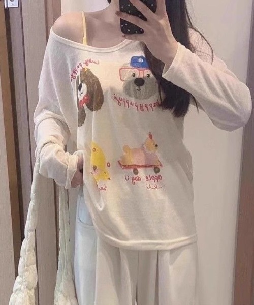 DIAVEL(ディアベル)の「手書き風透けるトップス。(Tシャツ/カットソー・レディース・アイボリー/ホワイト系その他/ホワイト/ホワイト系その他2・M)」の10枚目の写真