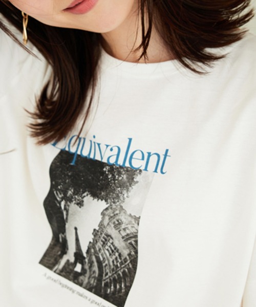 BELLUNA PLUS(ベルーナ)の「ヒンヤリ!綿100%大人フォトプリントT(Tシャツ/カットソー・レディース・ベージュ/チャコール/オフホワイト・LARGE/X-LARGE/MEDIUM)」の8枚目の写真