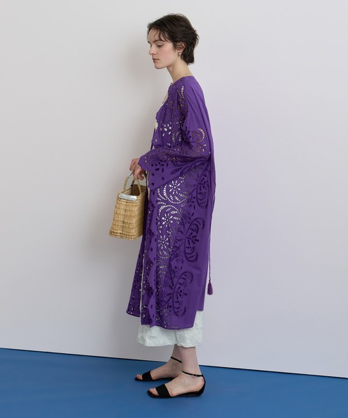 【ハウス オブ ロータス】シフリー刺繍ロングガウン シフリー刺繍ロングガウン ｜ハウス オブ ロータス＜HOUSE OF