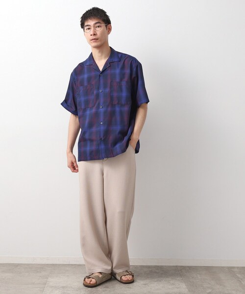 THE SHOP TK (ザ ショップ ティーケー )の「オンブレチェック半袖シャツ 洗濯機OK(シャツ/ブラウス・メンズ・ブラック系1/ブルー系その他3・02/03/04)」の10枚目の写真
