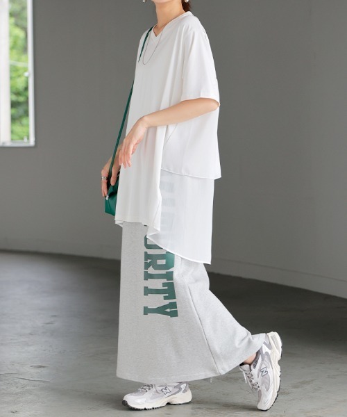 HUG.U(ハグユー)の「異素材バックフリルTシャツ(Tシャツ/カットソー・レディース・ブラック/ホワイト・FREE)」の5枚目の写真