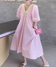 Rene　ピンクストライプワンピース♡ Rene♡ルネ♡2024SS♡ビッグカラーストライプワンピース - メルカリ