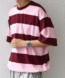 SHIPS any: ワイド カラー ボーダー スピンドル Tシャツ◇