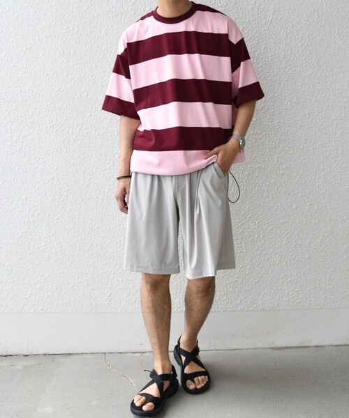 SHIPS any(シップス エニィ)の「SHIPS any: ワイド カラー ボーダー スピンドル Tシャツ◇(Tシャツ/カットソー・メンズ・ネイビー/ブラウン/ブルー/ワイン・MEDIUM/LARGE)」の12枚目の写真