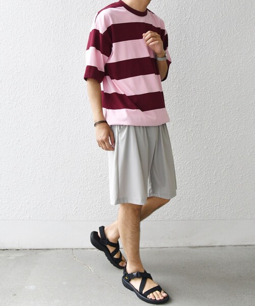SHIPS any(シップス エニィ)の「SHIPS any: ワイド カラー ボーダー スピンドル Tシャツ◇(Tシャツ/カットソー・メンズ・ネイビー/ブラウン/ブルー/ワイン・MEDIUM/LARGE)」の13枚目の写真