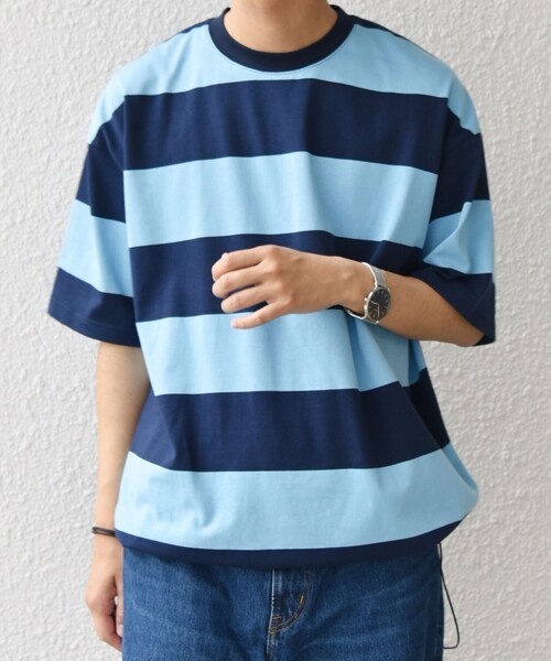 SHIPS any(シップス エニィ)の「SHIPS any: ワイド カラー ボーダー スピンドル Tシャツ◇(Tシャツ/カットソー・メンズ・ネイビー/ブラウン/ブルー/ワイン・MEDIUM/LARGE)」の19枚目の写真