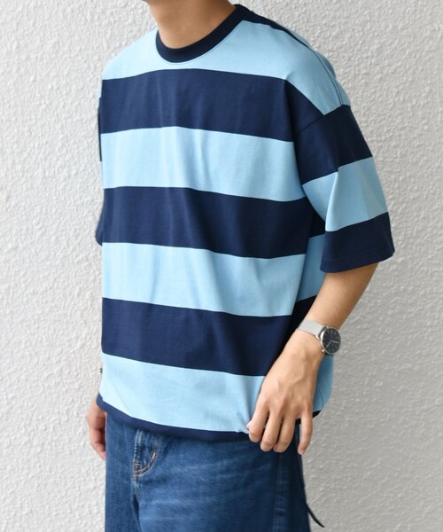 SHIPS any(シップス エニィ)の「SHIPS any: ワイド カラー ボーダー スピンドル Tシャツ◇(Tシャツ/カットソー・メンズ・ネイビー/ブラウン/ブルー/ワイン・MEDIUM/LARGE)」の20枚目の写真