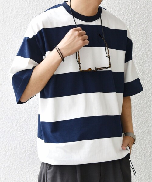 familiar Tシャツ　ロンT ネイビー　ボーダー　車 345120_01.jpg?v=1718241714&