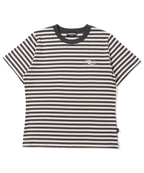 DAYDAY(デイデイ)の「スピンロゴボーダー S/S Tシャツ(Tシャツ/カットソー・レディース・ホワイト/グレー・L/M)」の2枚目の写真