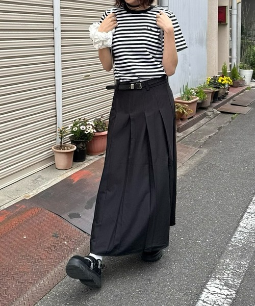 DAYDAY(デイデイ)の「スピンロゴボーダー S/S Tシャツ(Tシャツ/カットソー・レディース・ホワイト/グレー・L/M)」の3枚目の写真