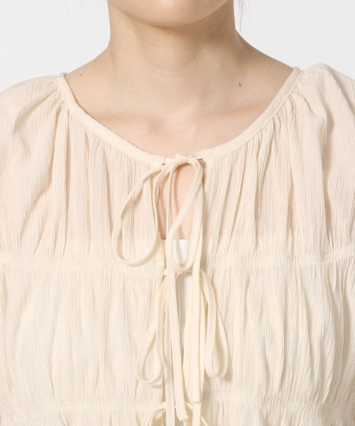 LOWRYS FARM（ローリーズファーム）の「ヨウリュウシャーリングノースリーブ　 579524（シャツ/ブラウス・レディース・パープル/ブラウン/グレー/アイボリー・FREE）」の12枚目の写真