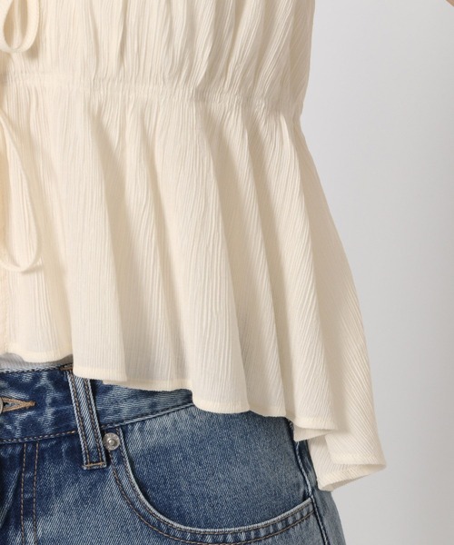 LOWRYS FARM（ローリーズファーム）の「ヨウリュウシャーリングノースリーブ　 579524（シャツ/ブラウス・レディース・パープル/ブラウン/グレー/アイボリー・FREE）」の14枚目の写真