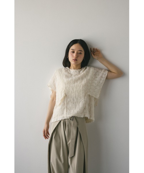 stylemixer スタイルミキサー チュールシャーリングトップ タンク