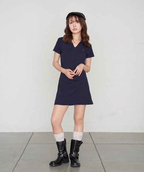RAY CASSIN(レイカズン)の「スキッパーポロ刺繍ミニワンピース(ワンピース・レディース・ホワイト系その他/ネイビー/グレー・FREE)」の15枚目の写真