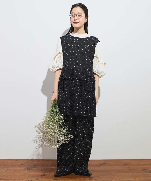 fig London(フィグロンドン)の「●CottonCupra twill pants(スラックス・レディース・ドット/ブラック・FREE)」の16枚目の写真