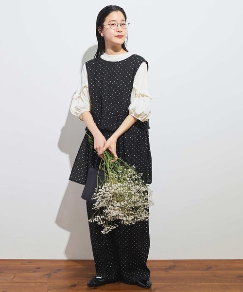 fig London(フィグロンドン)の「●CottonCupra twill pants(スラックス・レディース・ドット/ブラック・FREE)」の17枚目の写真
