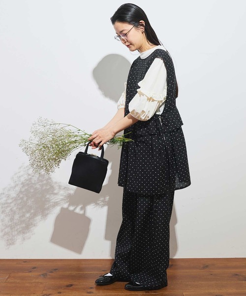 fig London(フィグロンドン)の「●CottonCupra twill pants(スラックス・レディース・ドット/ブラック・FREE)」の18枚目の写真