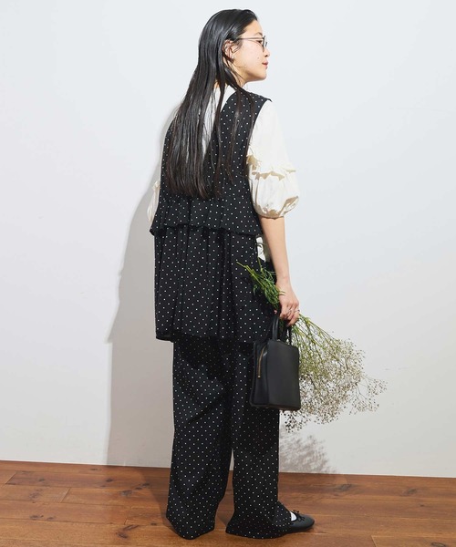 fig London(フィグロンドン)の「●CottonCupra twill pants(スラックス・レディース・ドット/ブラック・FREE)」の20枚目の写真