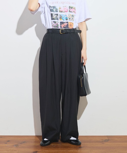 fig London(フィグロンドン)の「●CottonCupra twill pants(スラックス・レディース・ドット/ブラック・FREE)」の3枚目の写真