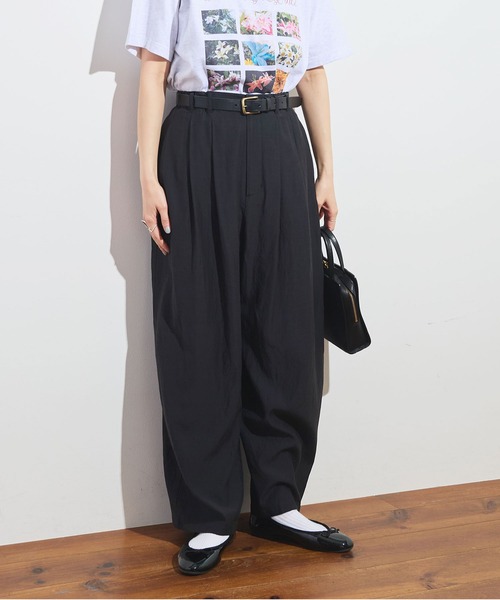 fig London(フィグロンドン)の「●CottonCupra twill pants(スラックス・レディース・ドット/ブラック・FREE)」の5枚目の写真