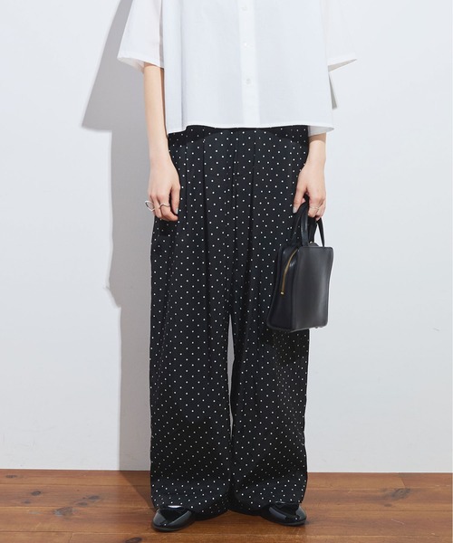 fig London(フィグロンドン)の「●CottonCupra twill pants(スラックス・レディース・ドット/ブラック・FREE)」の7枚目の写真