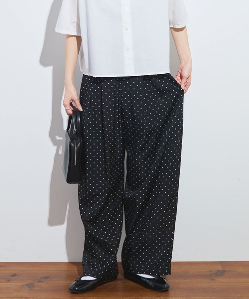 fig London(フィグロンドン)の「●CottonCupra twill pants(スラックス・レディース・ドット/ブラック・FREE)」の8枚目の写真