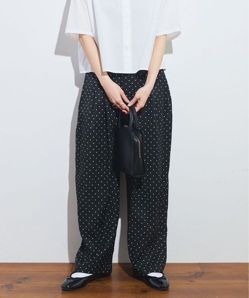 fig London(フィグロンドン)の「●CottonCupra twill pants(スラックス・レディース・ドット/ブラック・FREE)」の9枚目の写真
