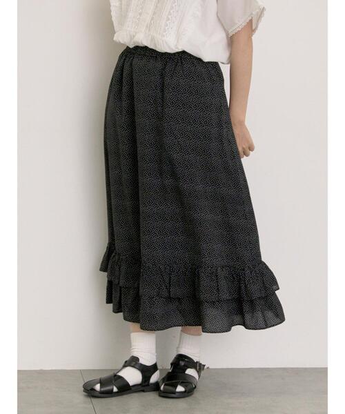 Samansa Mos2(サマンサ モスモス)の「柄アソート裾ティアードスカート(スカート・レディース・キナリ/ブルー/レッド/ブラック/オフホワイト・F)」の16枚目の写真