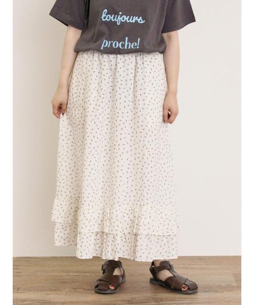 Samansa Mos2(サマンサ モスモス)の「柄アソート裾ティアードスカート(スカート・レディース・キナリ/ブルー/レッド/ブラック/オフホワイト・F)」の22枚目の写真