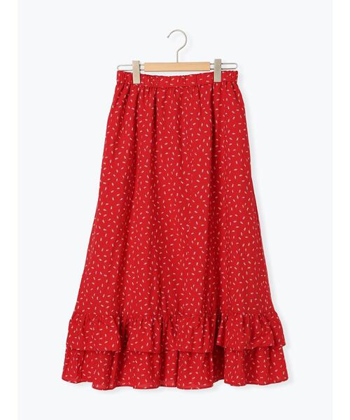 Samansa Mos2(サマンサ モスモス)の「柄アソート裾ティアードスカート(スカート・レディース・キナリ/ブルー/レッド/ブラック/オフホワイト・F)」の9枚目の写真